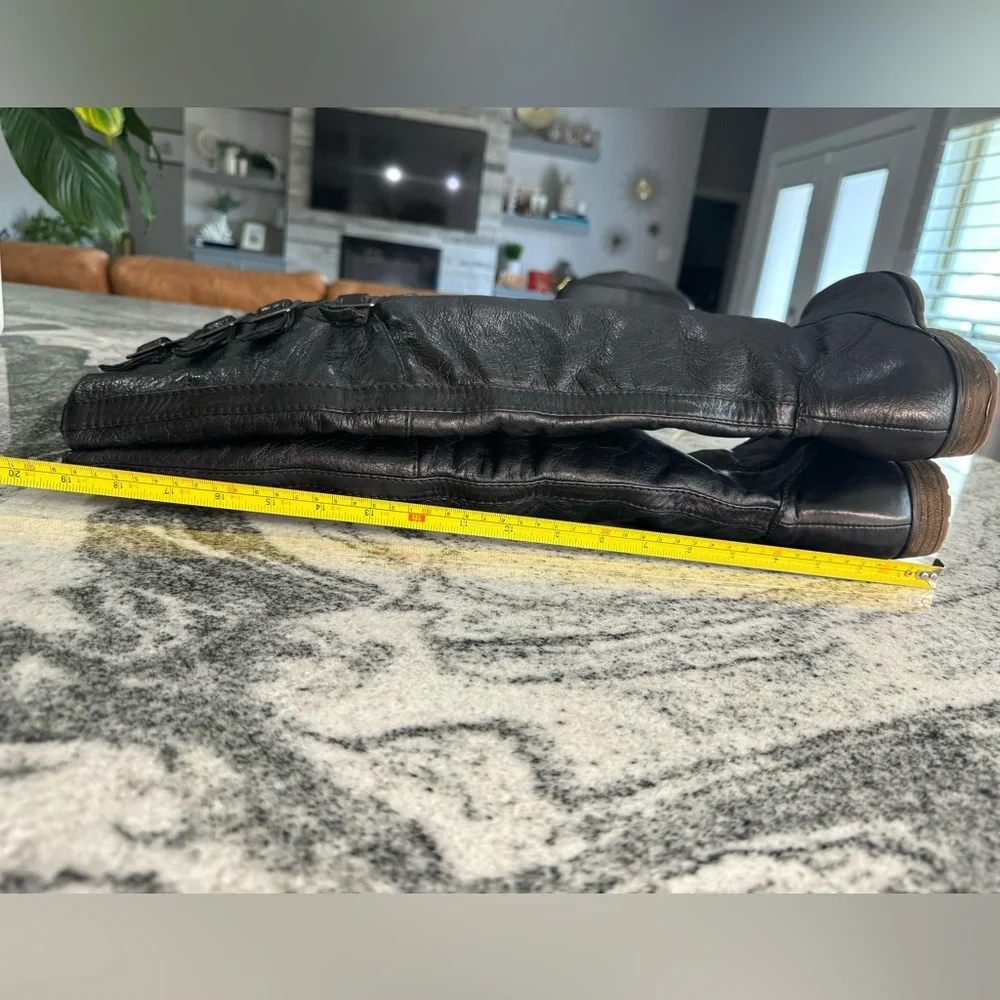 Steve Madden Knee High Black Leather Riding Boots Women's Size 8.5 - Picture 11 of 11